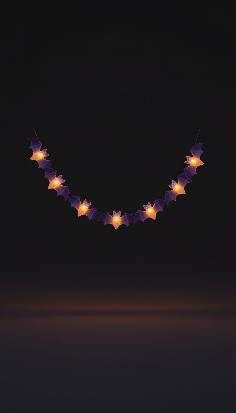 Deep Purple LED Bat Garland