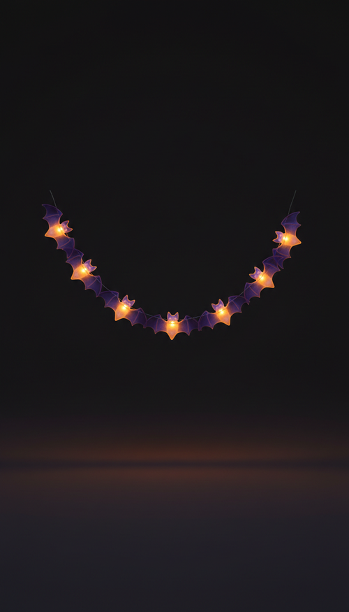 Deep Purple LED Bat Garland