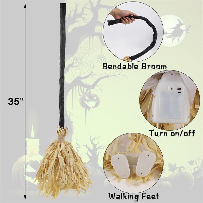 🧹👻 49% OFF! Floating Witch's Broom – Dancing Haunted Halloween Decor 🎃 | Buy 2 & Get FREE Shipping 📦